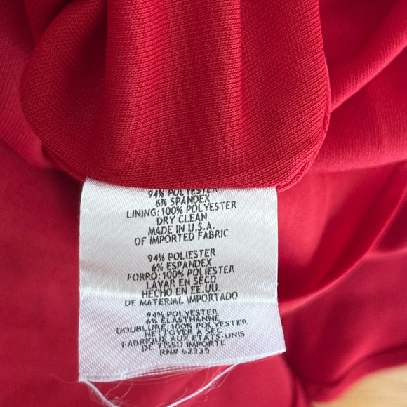 Betsy & Adam Pink and Red Faux Wrap Dress Halter Size 8 Knee Length - Picture 10 of 10